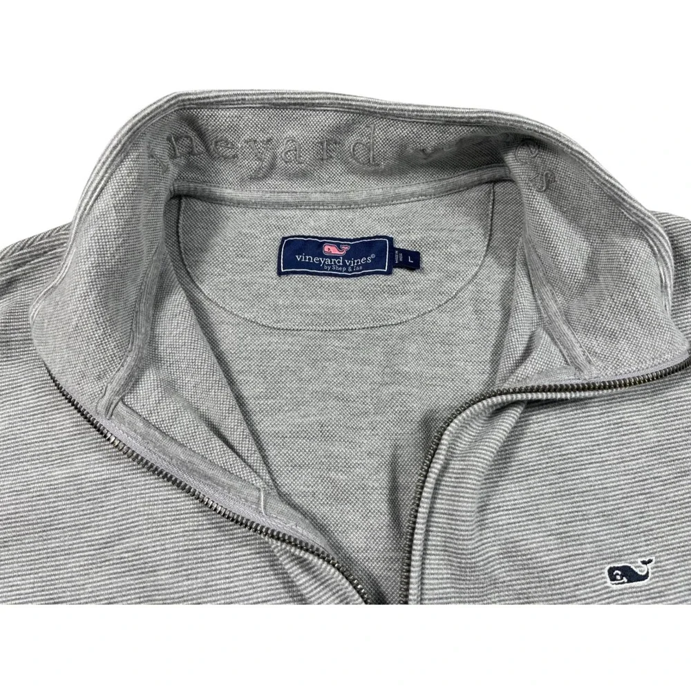 Vineyard Vines Men's Large Gray Quarter‎ Zip Pullover Sweater Lightweight